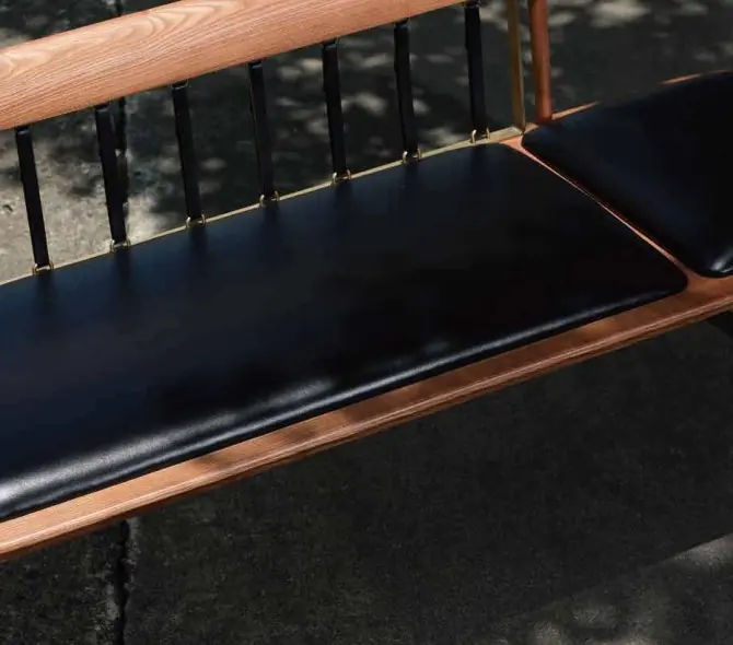 Backrest and upholstered seat detail from the AIM collection by Knights Craft