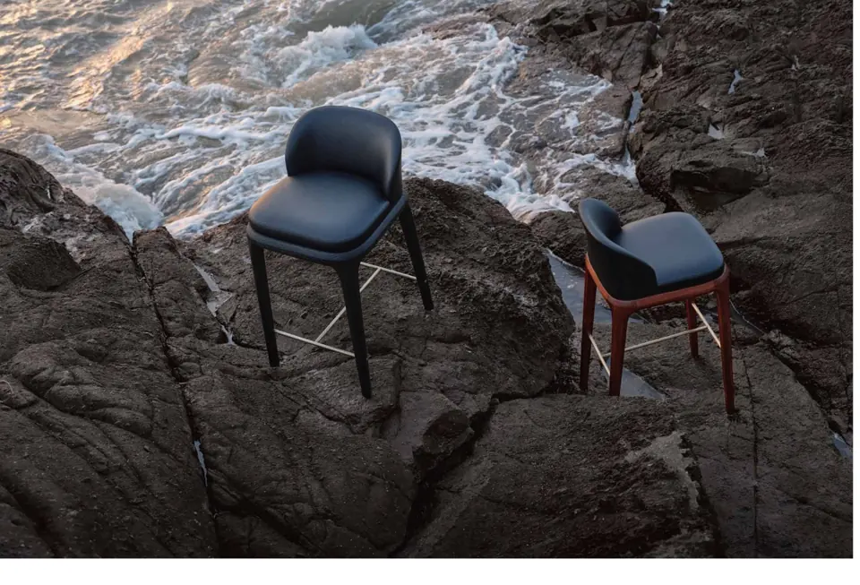 Two bar chairs from the BOW collection by Knights Craft