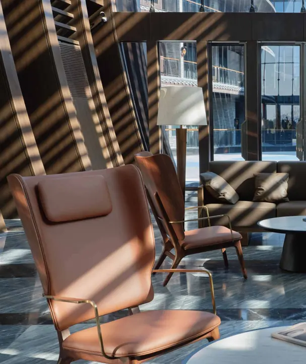 Lounge seating in an interior setting from the MIRAGE collection by Knights Craft
