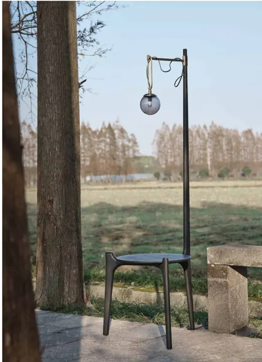Chair and lighting in a reference setting from the ORIENT collection by Knights Craft